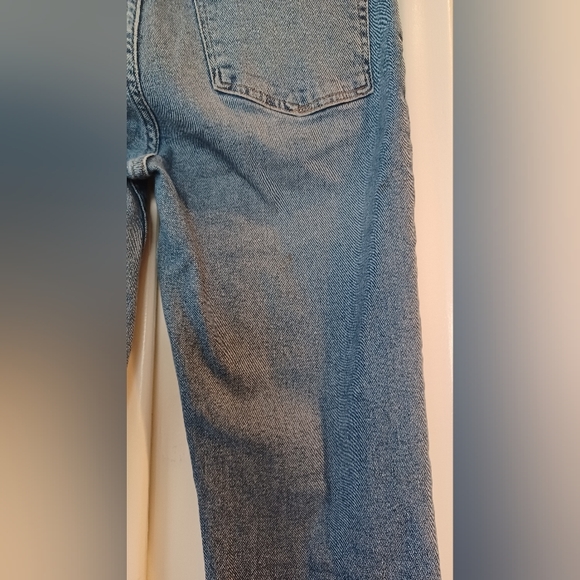 All Saints 28 Zoe Cropped Bootcut Faded Wash Frayed Hem Women’s Blue Jeans - Picture 4 of 16